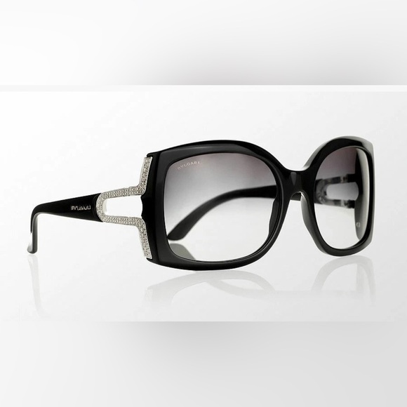BVLGARI Accessories - Bvlgari Black Sunglasses with Crystal Detail